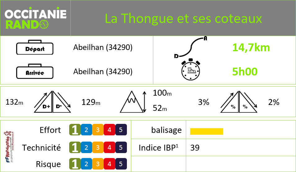 Occitanie-rando - Randonnée pédestre - Hérault - Abeilhan - Côtes de Thongue - Sentiers viticoles Hérault