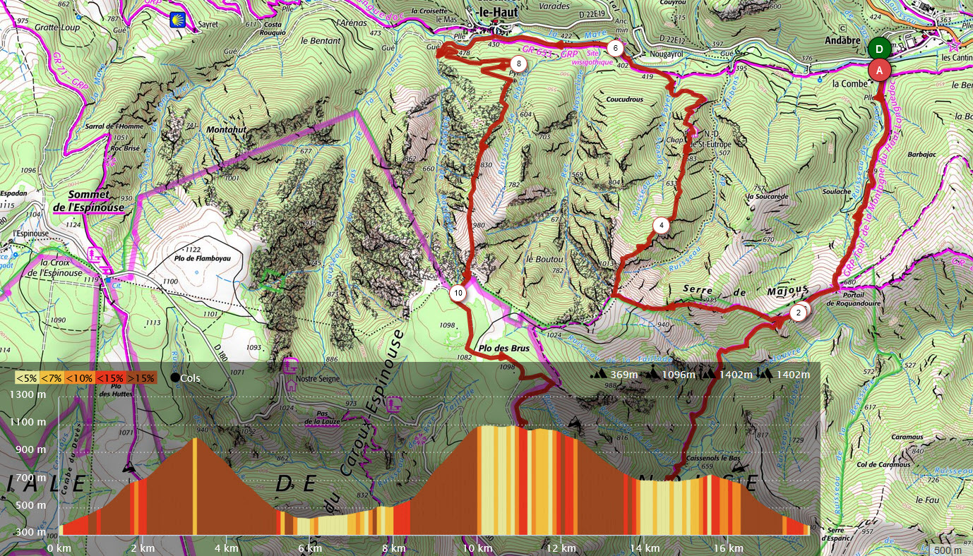 Occitanie-rando - Trekking - Hérault - Massif de l'Espinouse - Andabre - Col de l'Ourtigas - Arête de Razigade