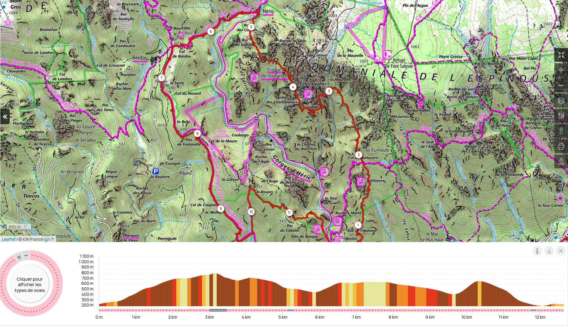 Occitanie-rando - Trekking - Hérault - Caroux - Mons - Sentier des Gardes - Piste des Aiguilles - Cirque de Farrières - Héric - Bardou - GR de Pays