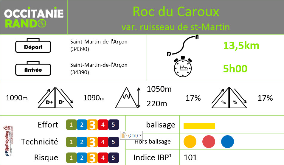Occitanie-rando - Trekking - Hérault - Saint-Martin-de-l'Arçon - Caroux - Font Salesse - Roc du Caroux - Variante - Ruisseau - St-Martin