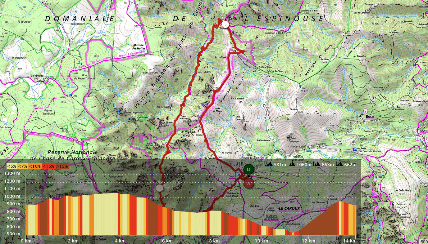 Occitanie-rando - Trekking - Hérault - Caroux - Espinouse - Douch - Vallée du Vialais - Col de l'Ourtigas - GR7