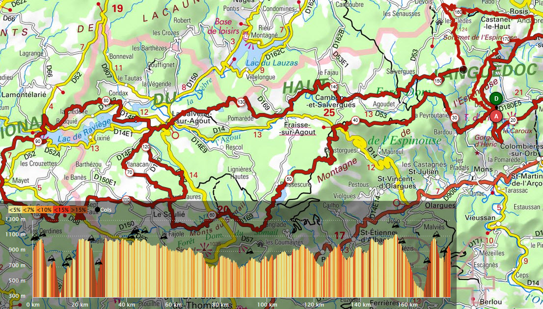Occitanie-rando - Randonnée itinérante - Tours de la Montagne du Haut-Languedoc - Parcours intégral - 8 jours